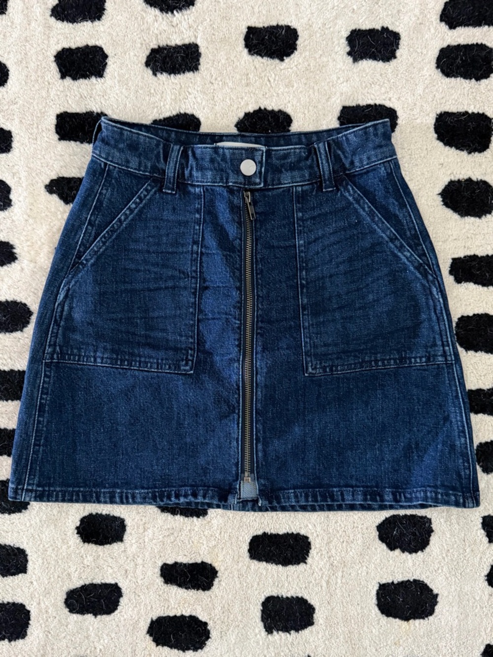 Madewell Denim Front-Zip Mini Skirt